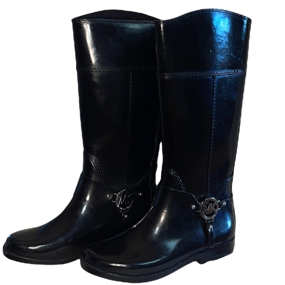 Michael Kors Black Fulton Rain boots size 8 EUC - Picture 5 of 10